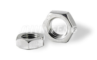Two jam hex nuts are plated with clear zinc