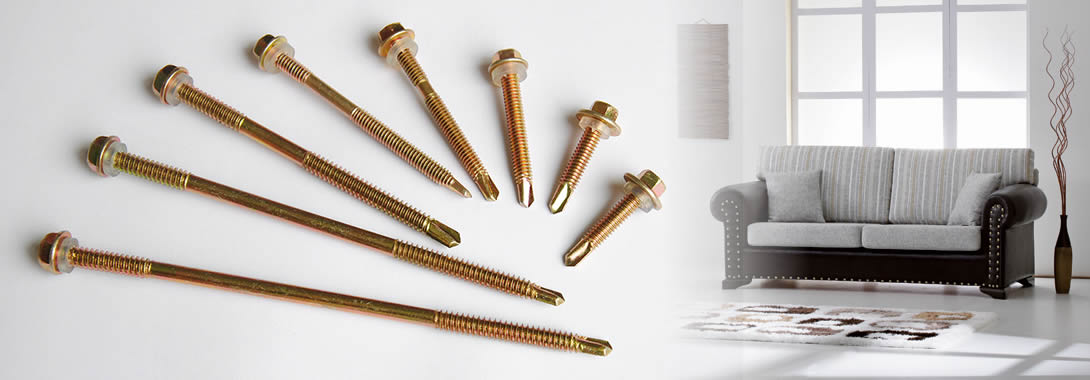Eight self-drilling screws with fully or partially threaded shanks are yellow zinc plated for superb resistance against rust and corrosion.