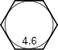 The head marking of a hex bolt in grade of 4.6