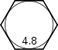 The head marking of a hex bolt in grade of 4.8