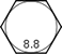The head marking of a hex bolt in grade of 8.8