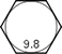 The head marking of a hex bolt in grade of 9.8
